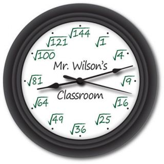 Personalized Square Root Math Wall Clock   GREAT TEACHER SCHOOL GIFT