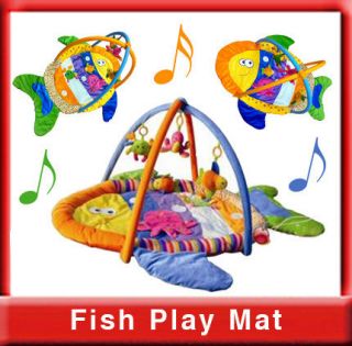   Unisex Fish shape baby play mat activity gym with different fabrics