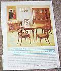 1963 ad Weiman Tuscany Dining Room Furniture VINTAGE AD