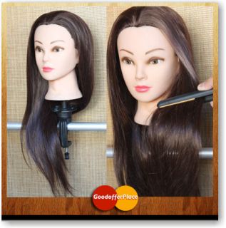60% @ 55CM Real Human Hairdressing Training Head Cosmetology Mannequin 