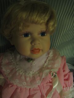 1990 Hamilton PORCELAIN DOLL Collection Heritage Doll Blonde Baby 