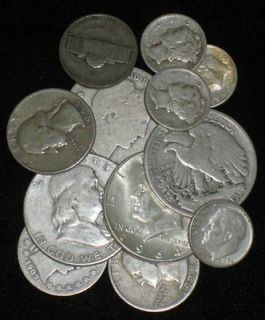   Dollars Face Value 90% Silver Coins Dimes, Quarters, Half Dollars