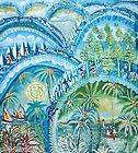 Haitian Painting Naive Latin American Art Landscape Vibrant Color 
