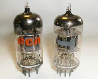 Vintage Pair RCA 6AN8A Vacuum Tubes Large Halos USA