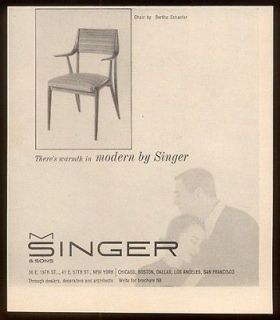 1958 Bertha Schaefer modern chair photo M Singer furniture vintage 