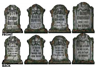 HALLOWEEN TOMBSTONE DECORATIONS*CU​TOUTS*DIE CUTS​**PRINTED ON 
