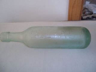 GREEN GLASS Vintage SODA TORPEDO Bottle,ROSSS, BELFAST,Irelan​d,9 