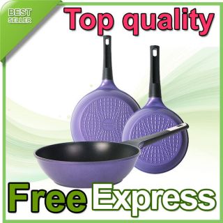 3Pcs Neoflam Stan Plus+ Stainless Hard Coating Cookware Nonstick Fry 