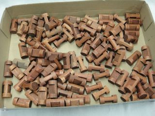 Playskool Wooden Lincoln Logs Vintage Lot of 112 Short Pieces 1.5 