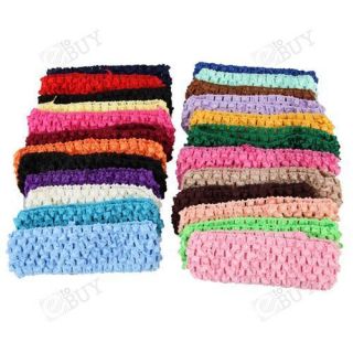 50 Stretch 1.5 Crochet Baby Girls Hair Band Headbands