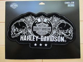 Harley Davidson Large Profile Skull Bar & Shield Emblem Patch