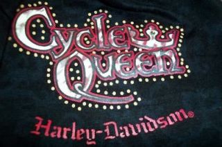 Ladies Black HARLEY DAVIDSON 2 Piece Tank Top Pajamas CYCLE QUEEN 