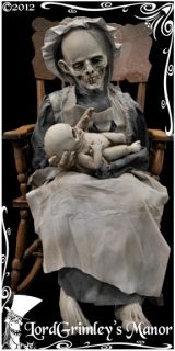   Animated Lullaby Rocking Granny Zombie with Baby W/Sound Halloween