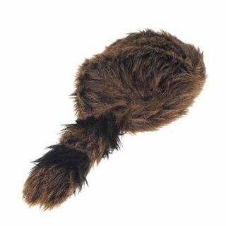 RACCOON TAIL ADULT SIZE DAVY CROCKET COONSKIN FAUX FUR HAT SIZE LARGE