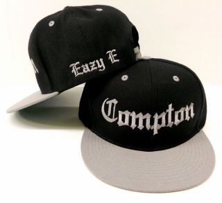   & Grey 2Tone Vintage Compton Flat Bill Snap Back Baseball Cap Hat