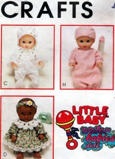 Sewing PATTERN Water Babies Doll Clothes Dresses Hats Sleepers Sizes 