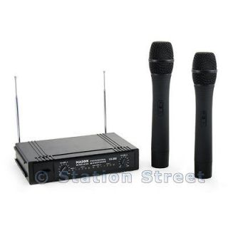 Channel VHF Dual Wireless Handheld Microphone Mic System AC 