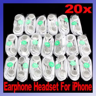 Lot 20 in Ear Earphones Headphones With Mic For iPhone 3G 4G 4S iPod 