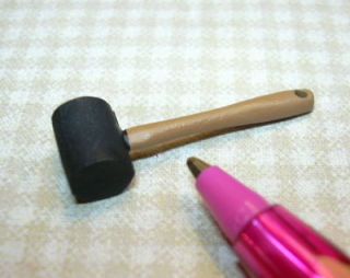Miniature Cast Metal Mallet for DOLLHOUSE Toolbox