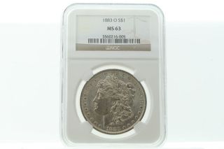 NGC 1883 O S$1 MS 63 Graded Morgan Silver Dollar