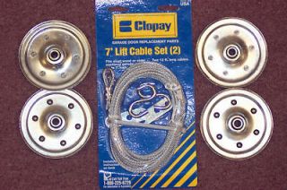 Garage Door Extension Spring Cables & 3 Pulley Kit