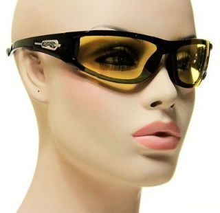   Choppers Shades Black Frame Yellow Lens Motorcycle Rider Sunglasses 93