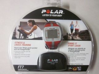 Polar FT7 Heart Rate Monitor, Watch   Red/Silver Fitness & Cross 