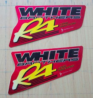 WHITE BROTHERS R4 EXHAUST heat resistant BIKE stickers decals 