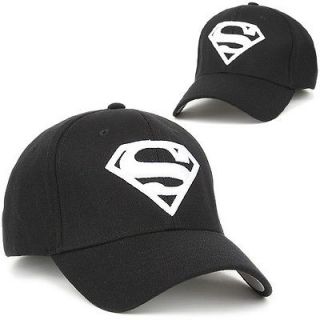 Ball Baseball Cap SUPERMAN BLACK Hat Flex Fit Sports Outdoor Fashion