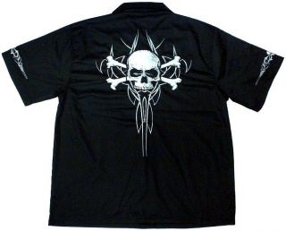 Skull & Crossbones Work Shirt, Dragonfly, M L XL 2X 3X