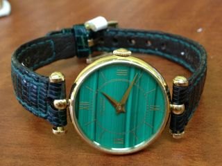 Mens Van Cleef & Arpels SS and 18K Gold Wristwatch Excellent 