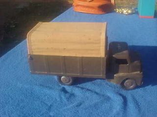 VINTAGE, TRUCK/TIN/META​L/ARMY W/CANVAS COVER STRUCTO,1950S​,USED