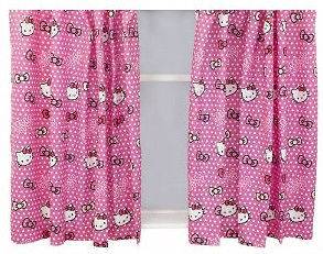 Official Hello Kitty Ready Made Curtains 66 x 54 / 168 x 137cm