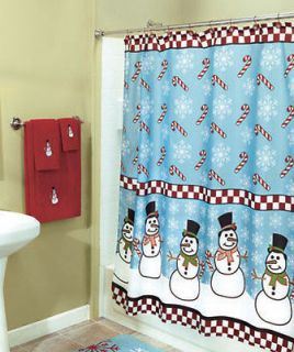 Christmas Party Snowman Shower Curtain NWT ***Great Christmas Gift***