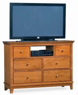 Maple 6 Drawer Dresser TV Chest Entertainment Dresser