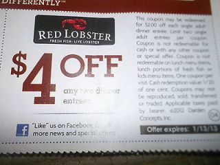 red lobster in Gift Cards & Coupons