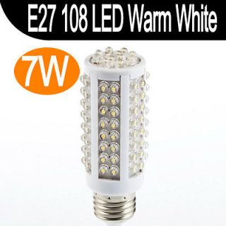 E27 220V Warm White 7W 108 LED Corn Light Bulb Lamp 220V Energy Saving