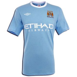 Manchester City FC 2009/10 Home Short Sleeve Jersey Shirt Mens Size