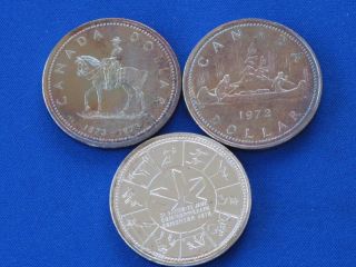 1972, 1973 And 1978 Canada Silver Dollar Lot Of 3 T1978L