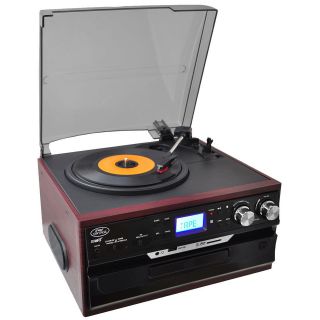NEW Pyle Turntable CD AM/FM Cassette Player USB/SD Direct Record iPod 