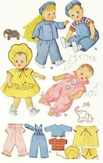 Vintage Doll Clothes Pattern 1549 ~ size 14 or 20 ~ Sparkle Plenty 
