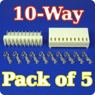5x 10 Way PCB Pin Header+Crimp Terminal+Housing Kit