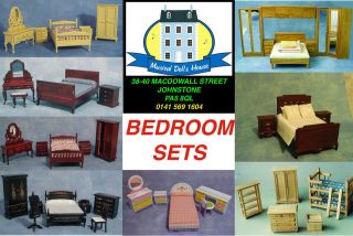 dolls house bedroom furniture set 1 12th largest range of bedroom sets 