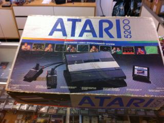 Atari 5200 Black Console Complete in Box CIB with 8 games boxed Pac 