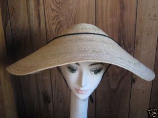 Wide Brim Asian Chinese Natural Straw Braid COOLIE HAT costume