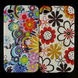 2Pcs Beauty Flower Back Cover Case Skin for Iphone 4 4th 4G 4S,HP19