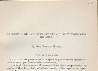 ENVIRONMENT & HUMAN INDUSTRIES 1895 native Indian tribes history art 