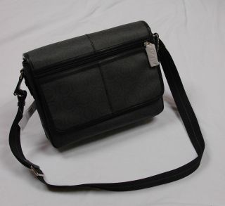   Men OP ART Slim Shoulder Messenger Crossbody Bag #70270 Charcoal Black