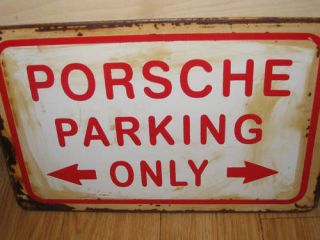PORSCHE PARKING ONLY SMALL VINTAGE STYLE WALL SIGN