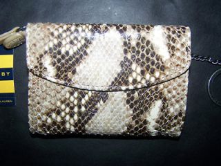 New Ralph Lauren Rugby Womens Faux Snake Skin Leather Wallet
